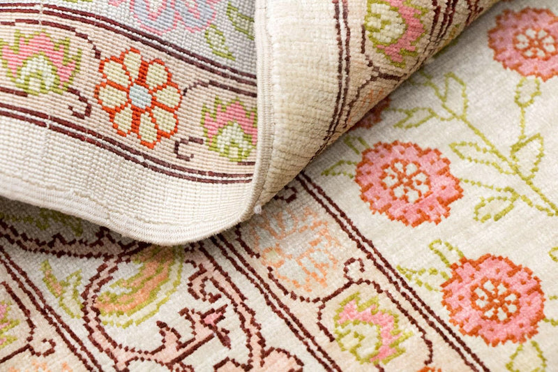 Sidenmatta - Hereke Silk - Premium - 100 x 64 cm - beige