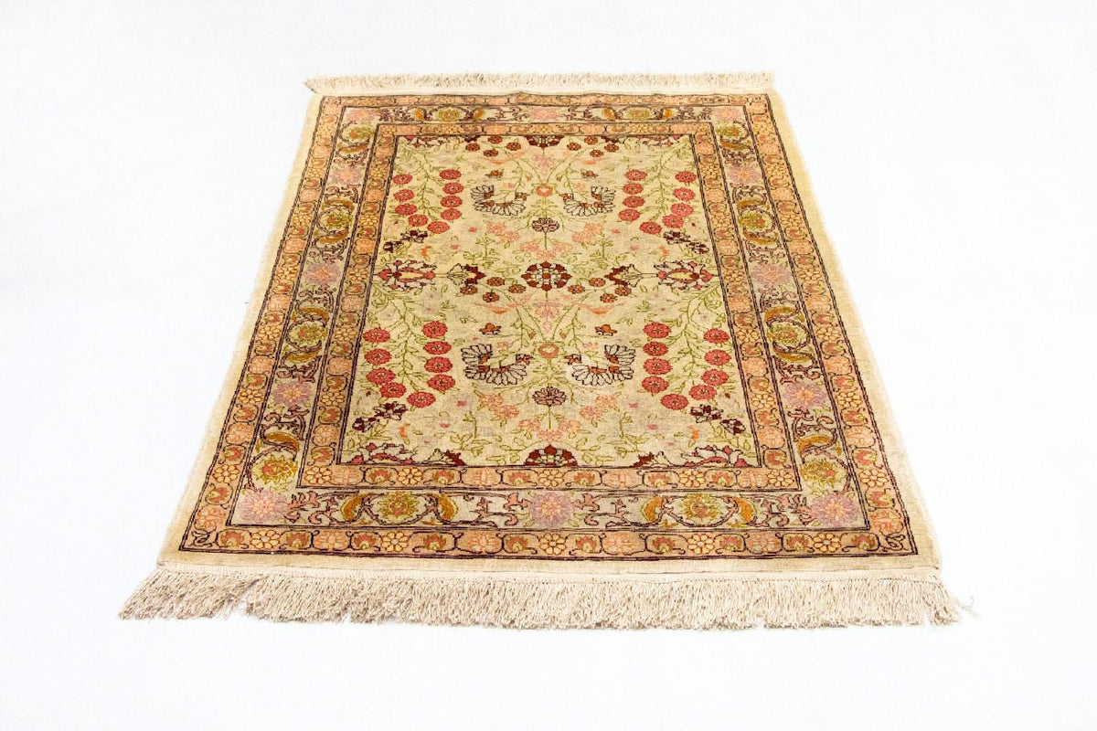 Sidenmatta - Hereke Silk - Premium - 100 x 64 cm - beige