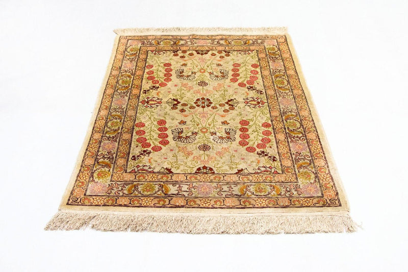 Sidenmatta - Hereke Silk - Premium - 100 x 64 cm - beige