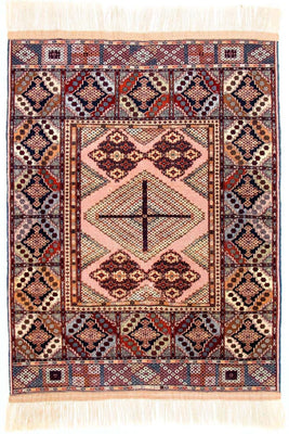 Afghansk matta - 140 x 120 cm - rosa