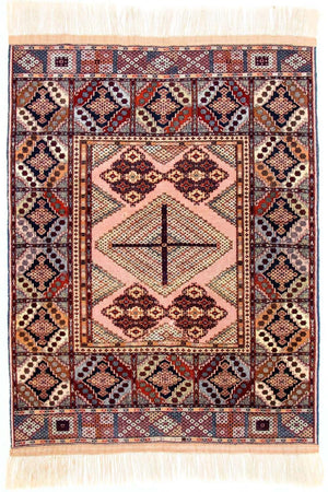 Afghansk matta - 140 x 120 cm - rosa