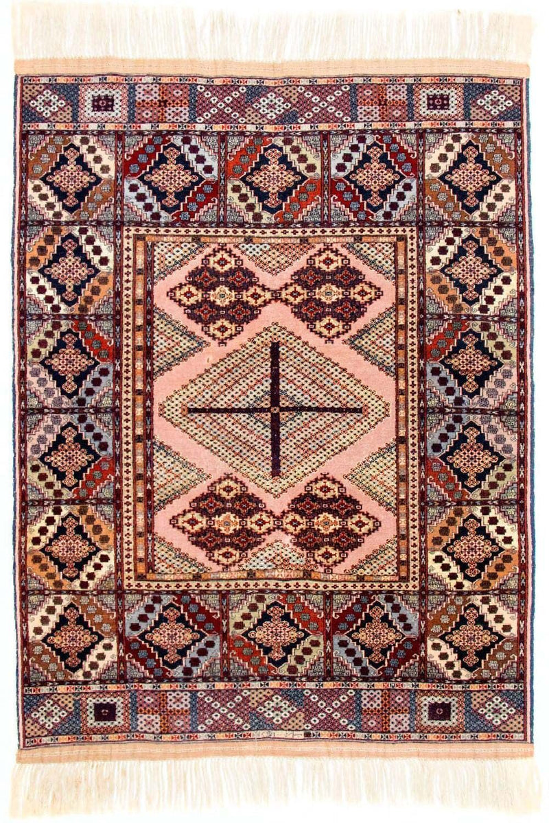 Afghansk matta - 140 x 120 cm - rosa