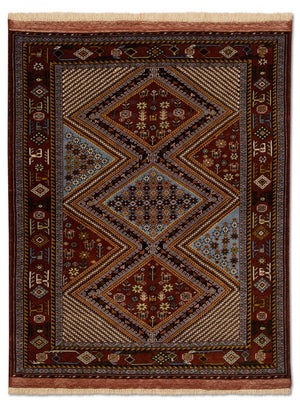 Afghansk matta - 148 x 118 cm - brun