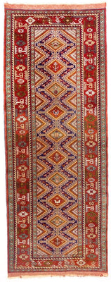 Runner Afghansk matta - 194 x 75 cm - röd