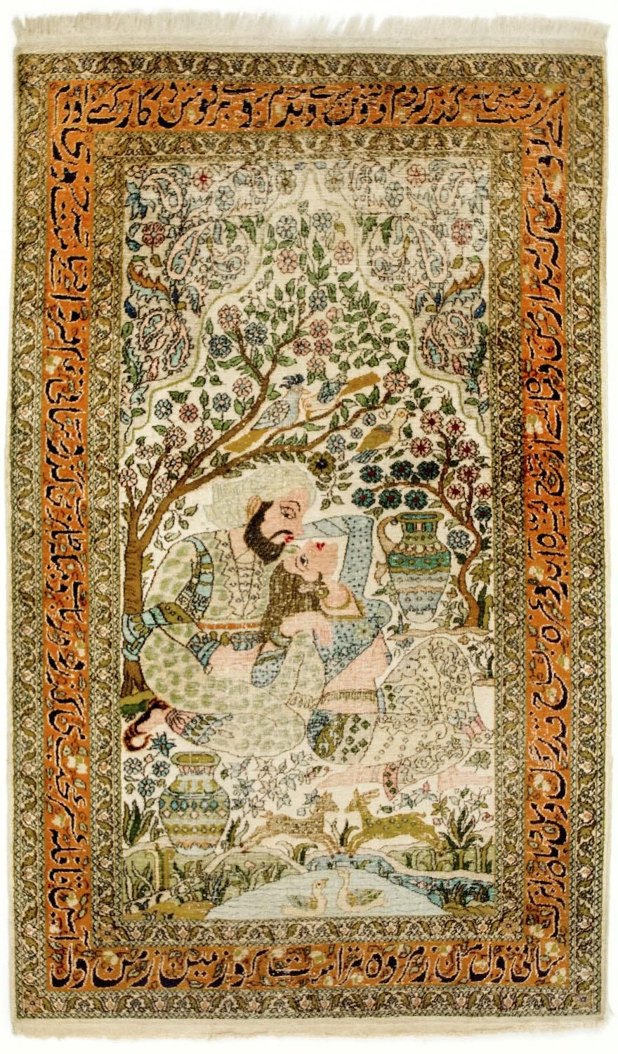 Sidenmatta - Kashmir Silk - 150 x 92 cm - flerfärgad