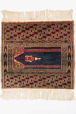 Afghansk matta - Bukhara kvadrat  - 47 x 44 cm - blå