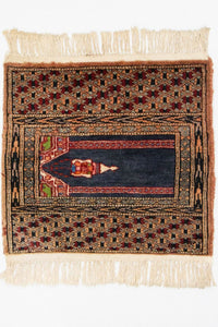 Afghansk matta - Bukhara kvadrat  - 47 x 44 cm - blå