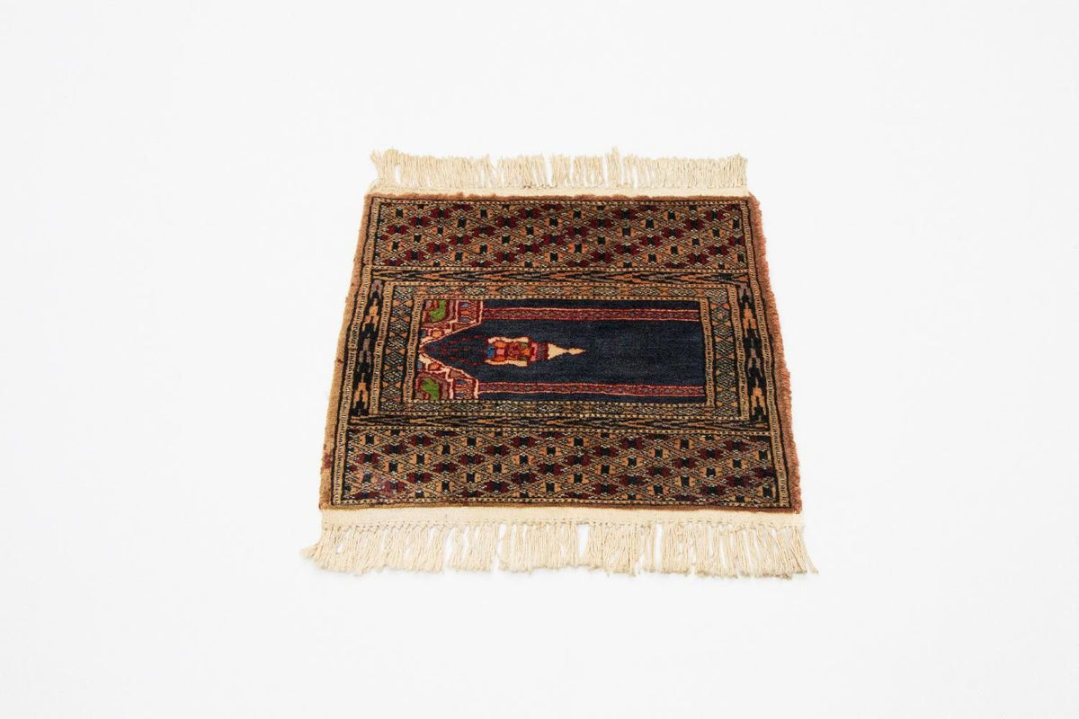 Afghansk matta - Bukhara kvadrat  - 47 x 44 cm - blå