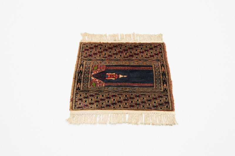 Afghansk matta - Bukhara kvadrat  - 47 x 44 cm - blå