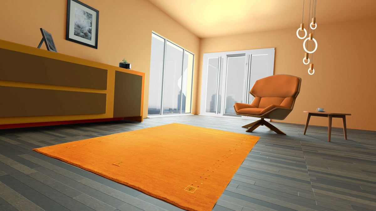 Gabbeh-matta - Indus kvadrat  - 200 x 200 cm - orange
