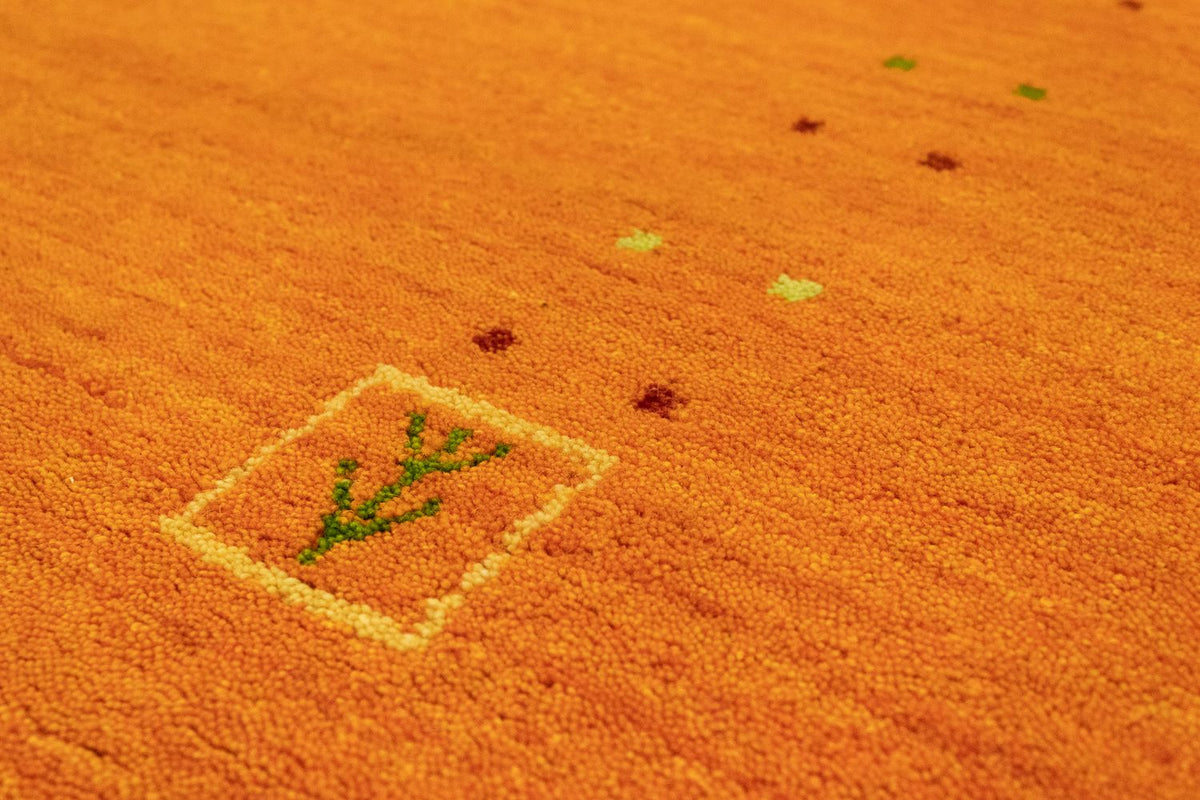 Gabbeh-matta - Indus runt  - 200 x 200 cm - orange