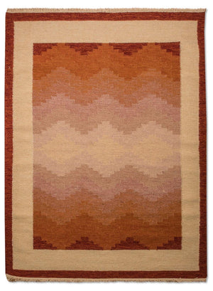 Kelim matta - trendig - 200 x 140 cm - orange