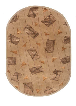 Ullmatta oval  - 240 x 150 cm - beige