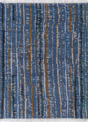 Ullmatta - 180 x 135 cm - blå