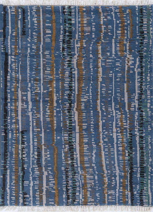 Ullmatta - 180 x 135 cm - blå