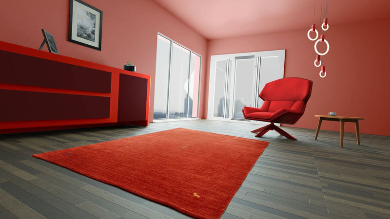 Gabbeh-matta - Indus - 300 x 250 cm - röd