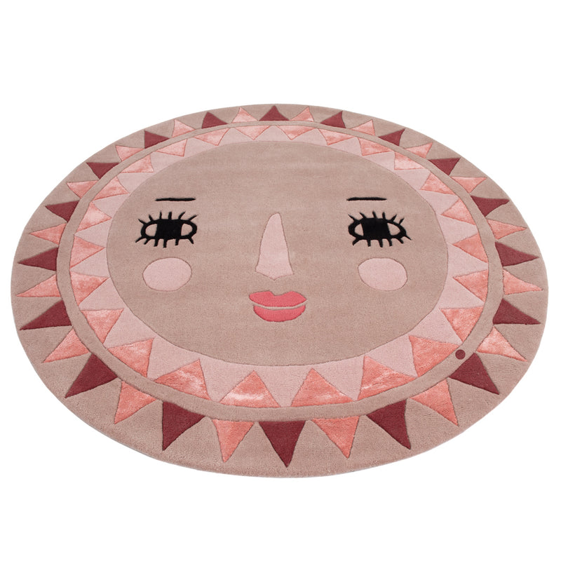 Kinderteppich Sonne Gesicht rund