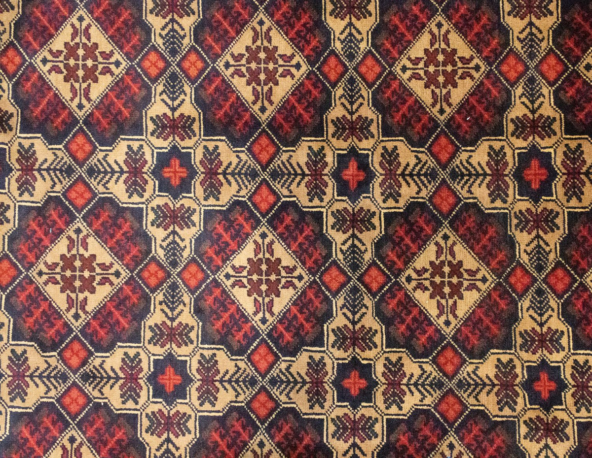 Afghansk matta - 283 x 199 cm - brun