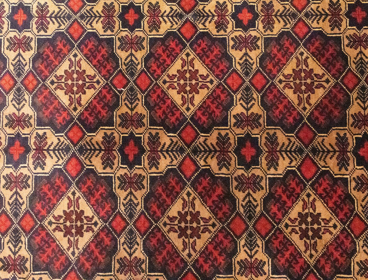 Afghansk matta - 283 x 201 cm - brun