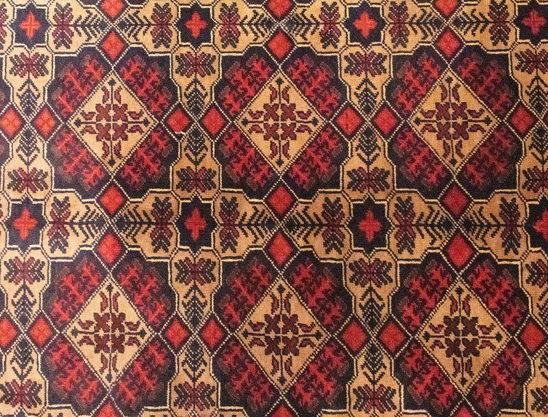 Afghansk matta - 283 x 201 cm - brun