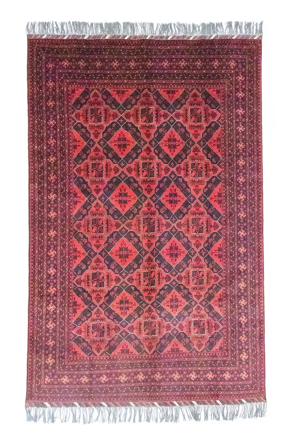 Afghansk matta - Kunduz - 298 x 199 cm - röd