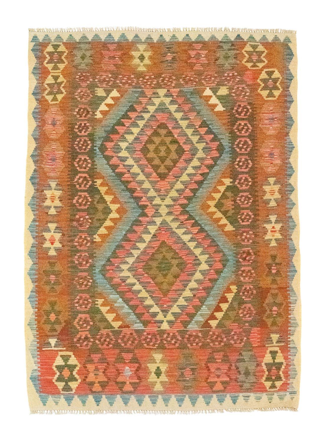 Kelim Carpet - orientalisk matta - 196 x 154 cm - orange