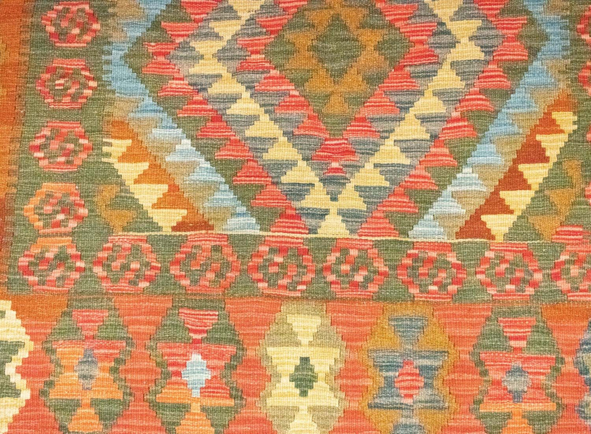 Kelim Carpet - orientalisk matta - 196 x 154 cm - orange
