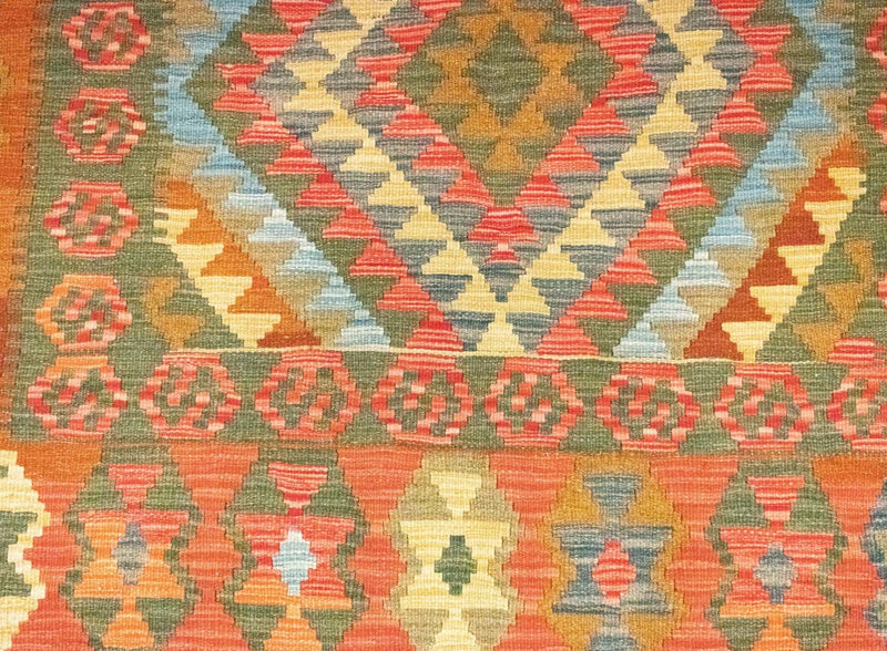Kelim Carpet - orientalisk matta - 196 x 154 cm - orange