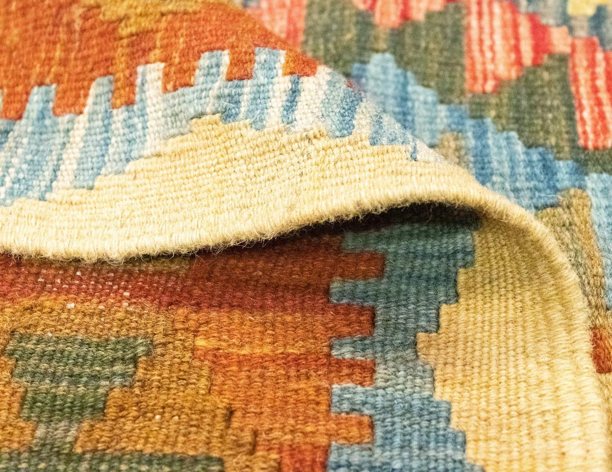 Kelim Carpet - orientalisk matta - 196 x 154 cm - orange