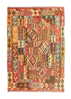 Kelim Carpet - orientalisk matta - 203 x 154 cm - orange