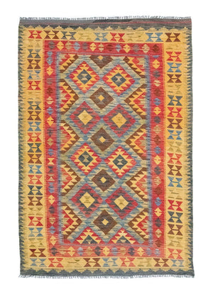 Kelim Carpet - orientalisk matta - 208 x 152 cm - gul