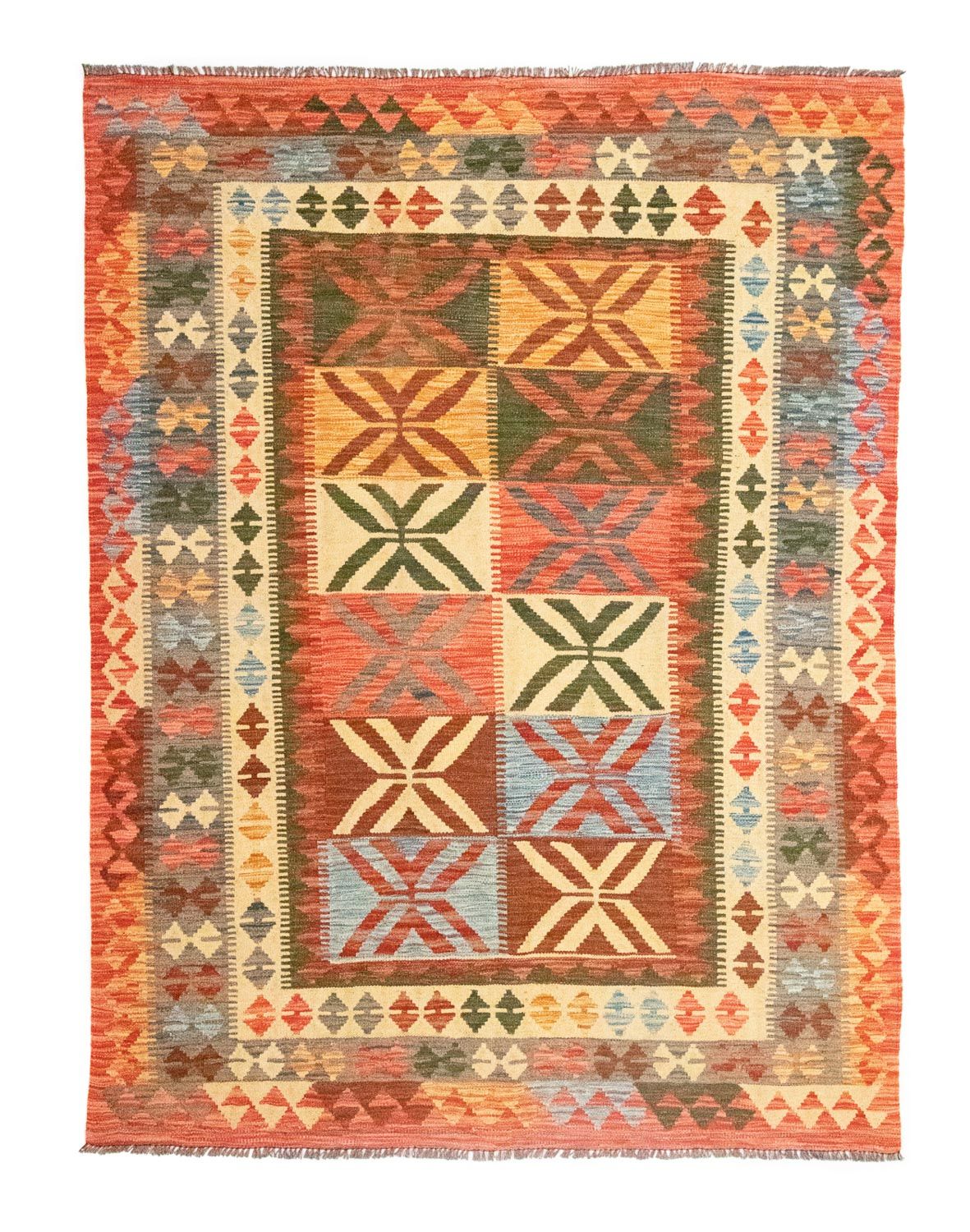 Kelim Carpet - orientalisk matta - 206 x 154 cm - orange