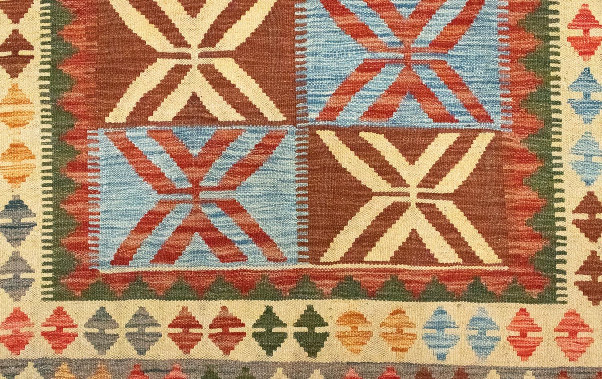 Kelim Carpet - orientalisk matta - 206 x 154 cm - orange