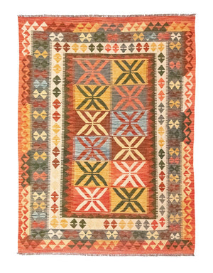 Kelim Carpet - orientalisk matta - 205 x 150 cm - orange