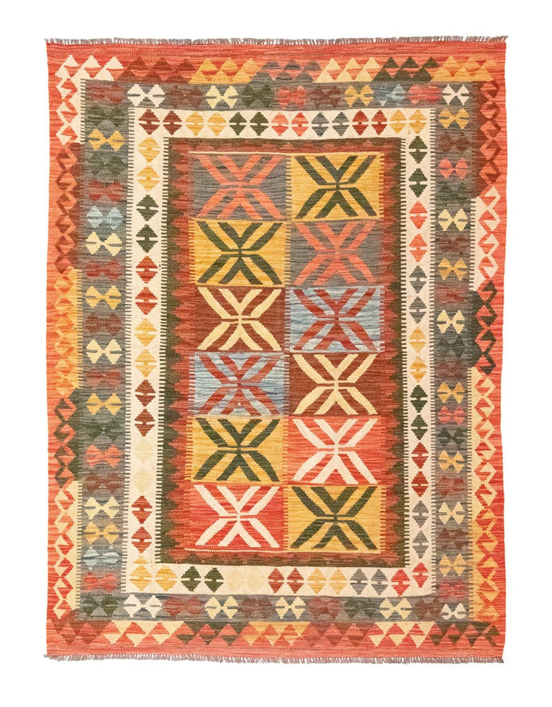 Kelim Carpet - orientalisk matta - 205 x 150 cm - orange