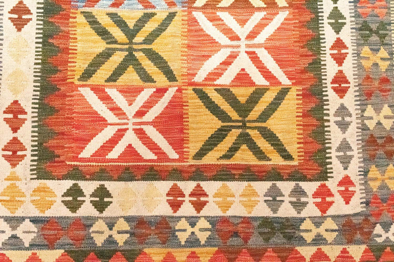 Kelim Carpet - orientalisk matta - 205 x 150 cm - orange