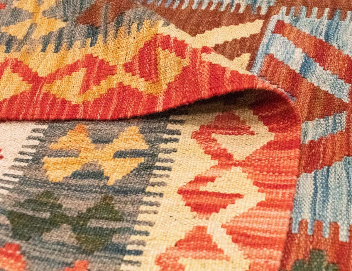 Kelim Carpet - orientalisk matta - 205 x 150 cm - orange