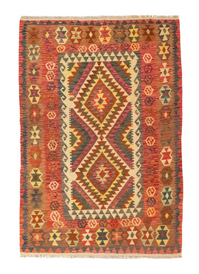 Kelim Carpet - orientalisk matta - 203 x 148 cm - orange