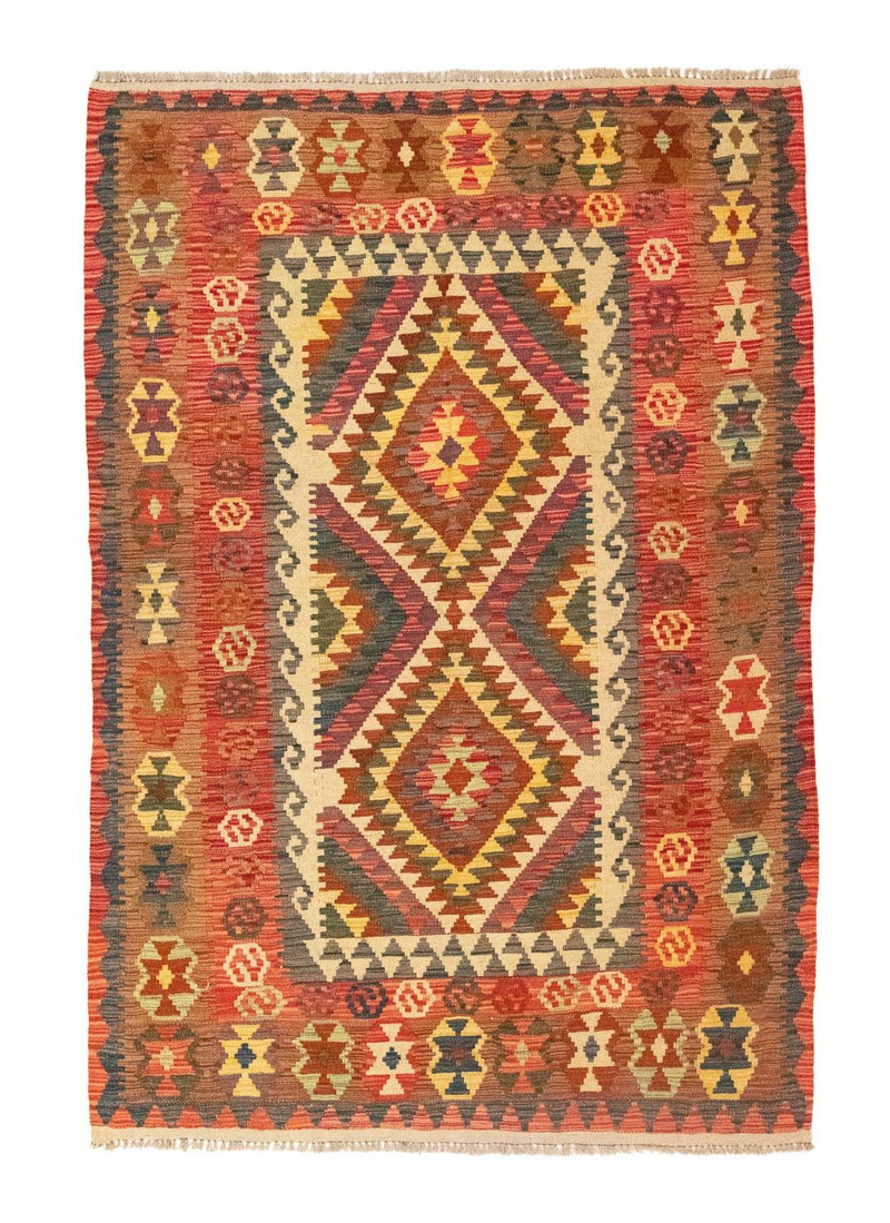 Kelim Carpet - orientalisk matta - 203 x 148 cm - orange