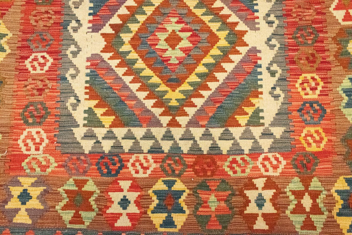 Kelim Carpet - orientalisk matta - 203 x 148 cm - orange