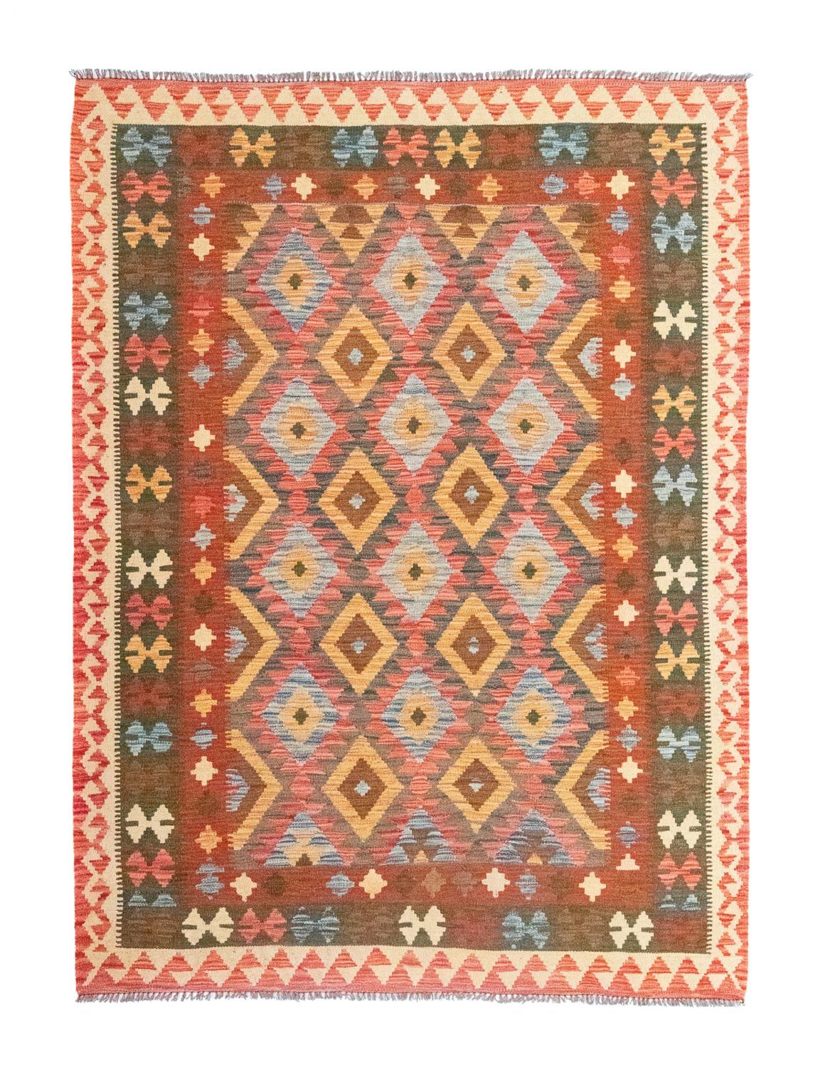 Kelim Carpet - orientalisk matta - 217 x 160 cm - orange