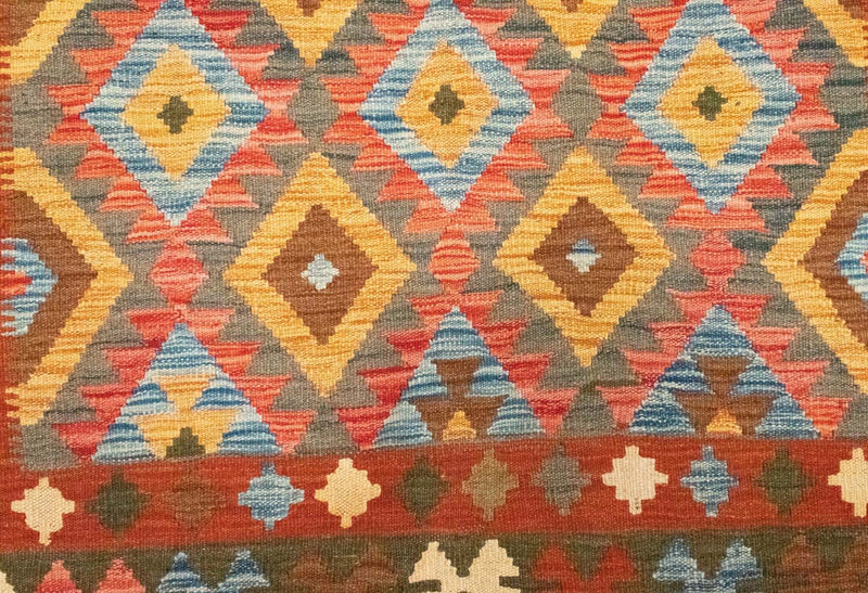 Kelim Carpet - orientalisk matta - 217 x 160 cm - orange