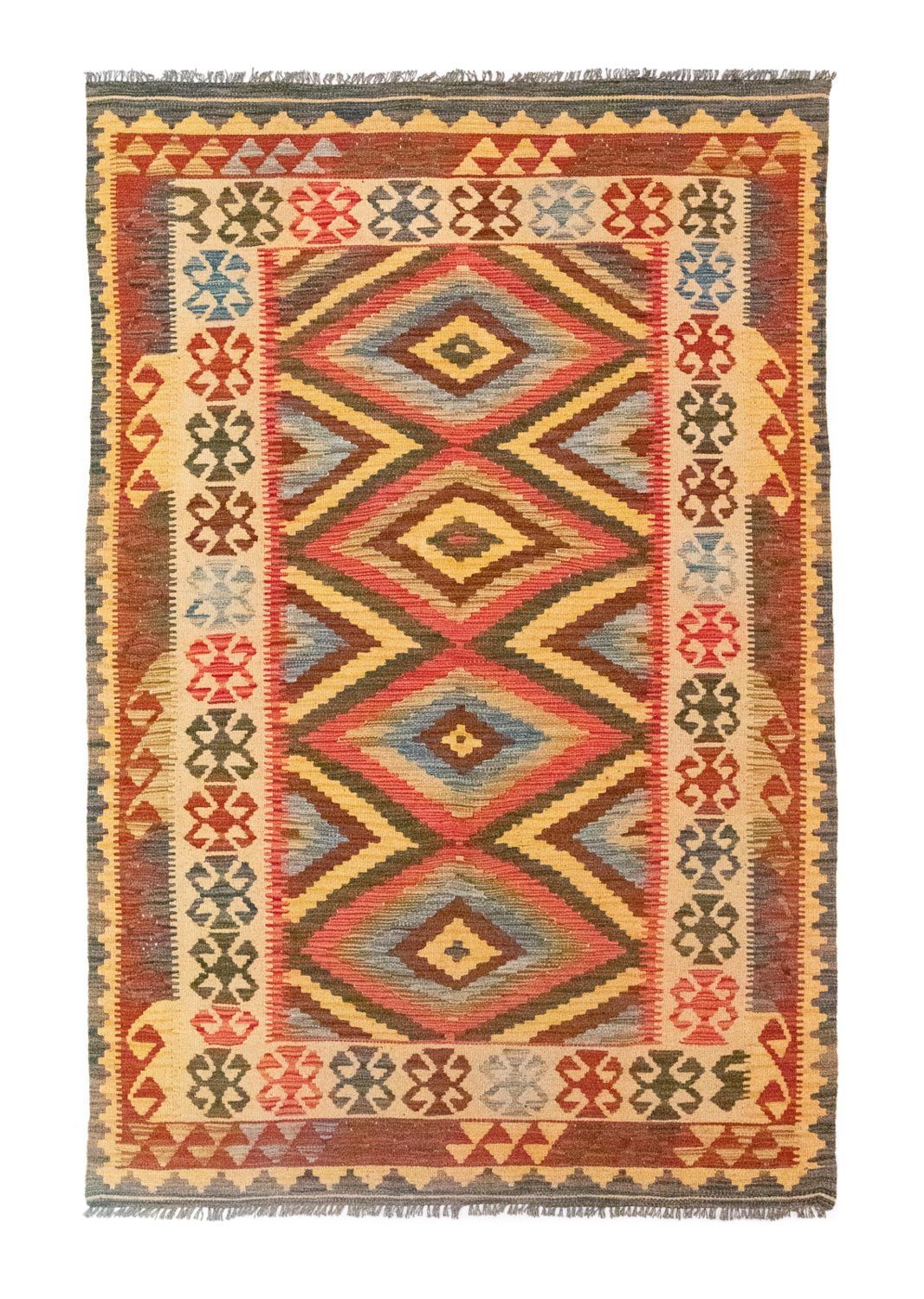 Kelim Carpet - orientalisk matta - 207 x 139 cm - flerfärgad