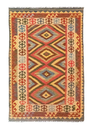 Kelim Carpet - orientalisk matta - 207 x 139 cm - flerfärgad