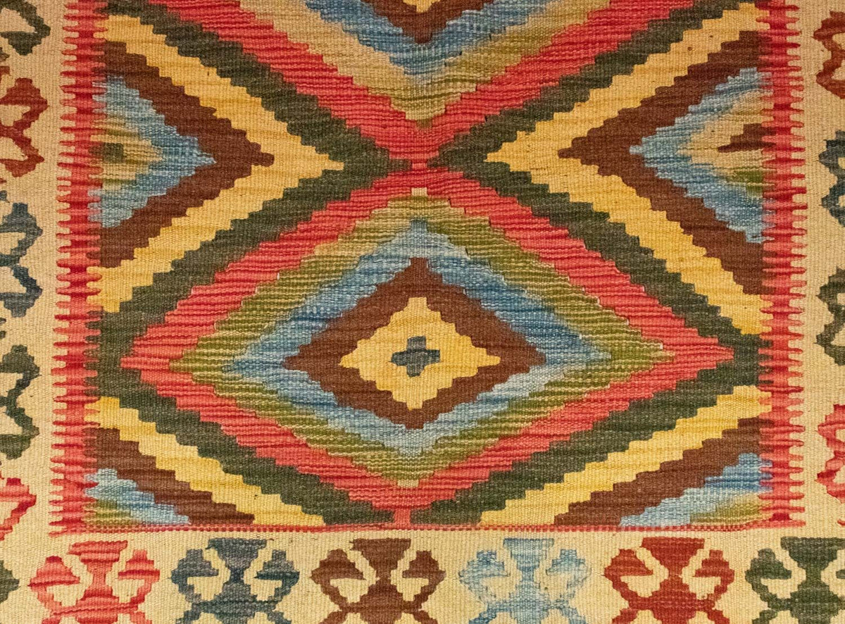 Kelim Carpet - orientalisk matta - 207 x 139 cm - flerfärgad