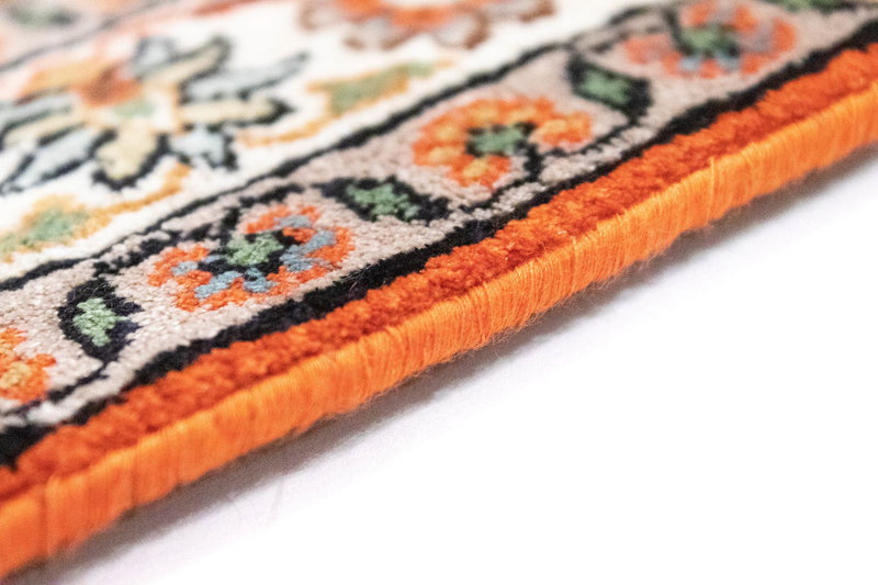 Runner Sidenmatta - Kashmir Silk - 177 x 61 cm - orange