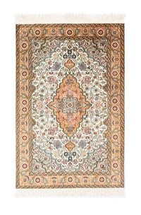 Sidenmatta - Kashmir Silk - 120 x 80 cm - beige