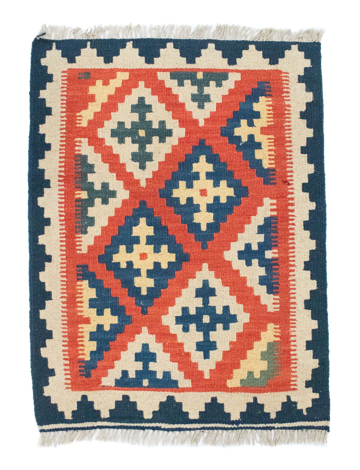 Kelim Carpet - orientalisk matta - 87 x 64 cm - orange