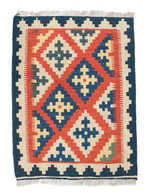 Kelim Carpet - orientalisk matta - 87 x 64 cm - orange