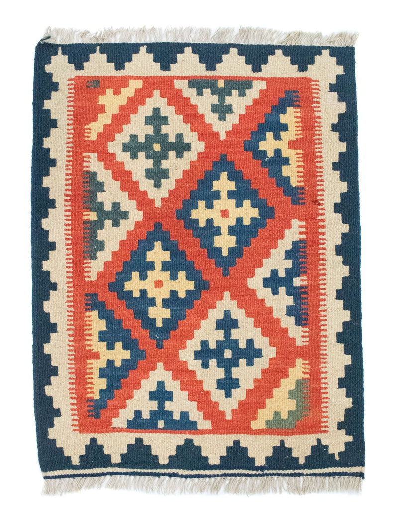Kelim Carpet - orientalisk matta - 87 x 64 cm - orange